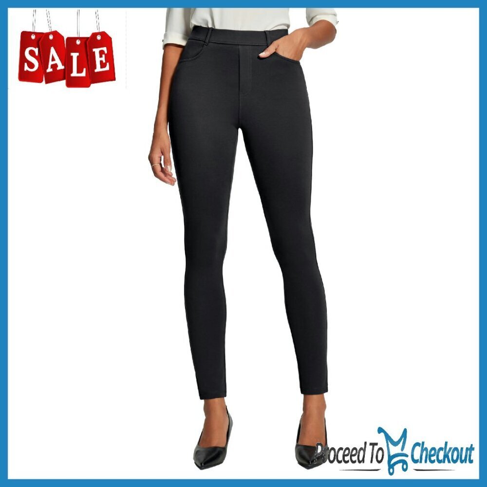 Stretchy Pull-On Work Pants with 4-Way Stretch & Tummy Control - Picture 1 of 7